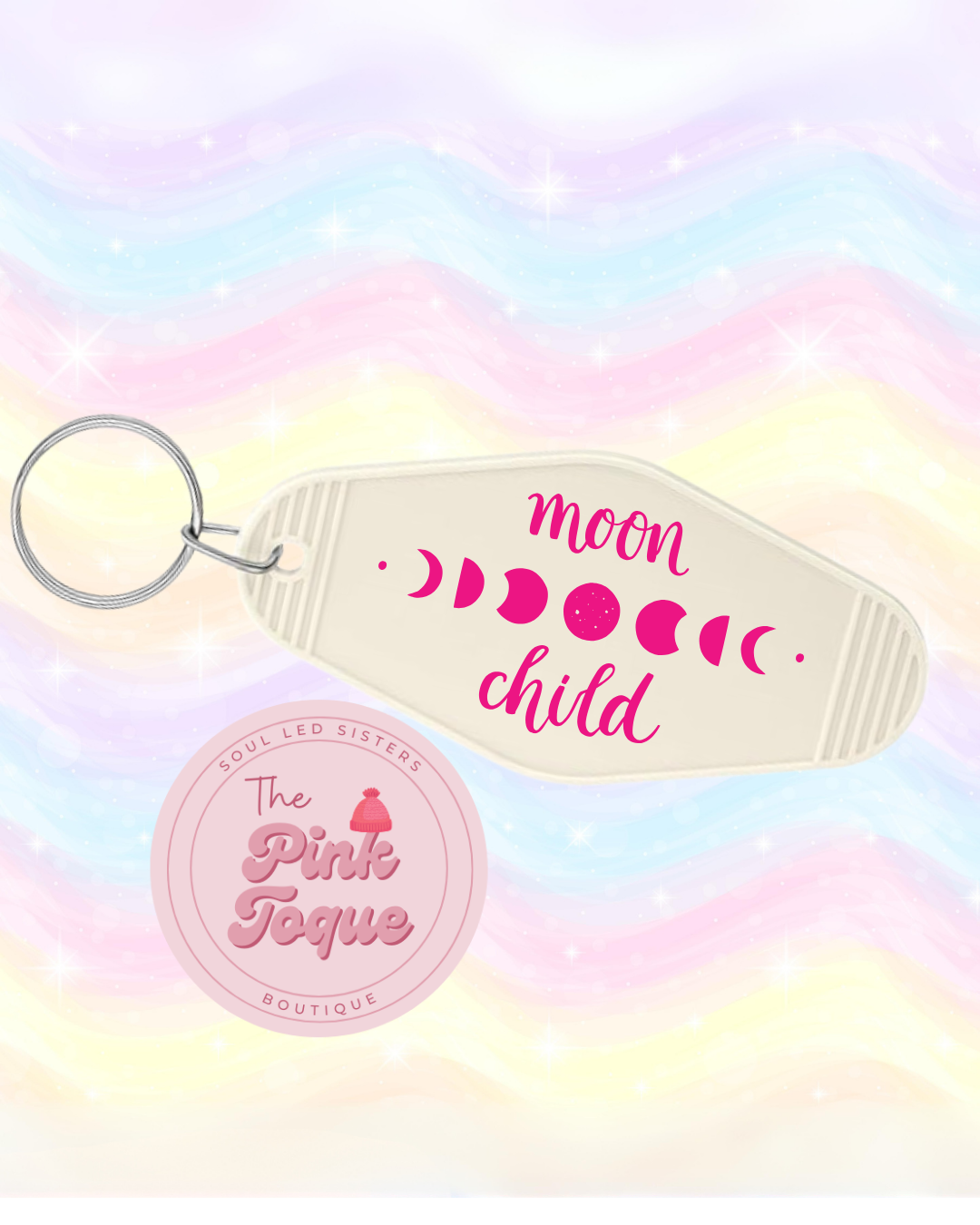 Moon Child Retro Keychain